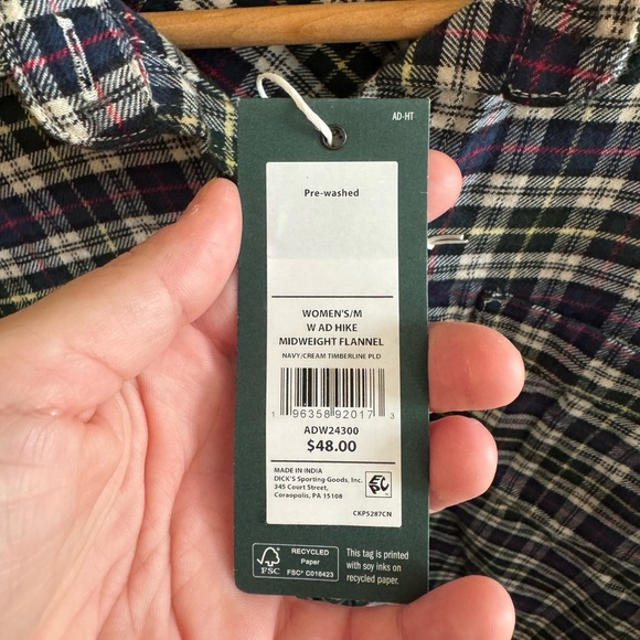 NWT! Women’s Alpine Design multi colored plaid button down flannel shirt, M - Picture 3 of 4